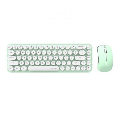 Belaidė klaviatūra + pelės komplektas MOFII Bean 2.4G (baltos spalvos-žalios spalvos)